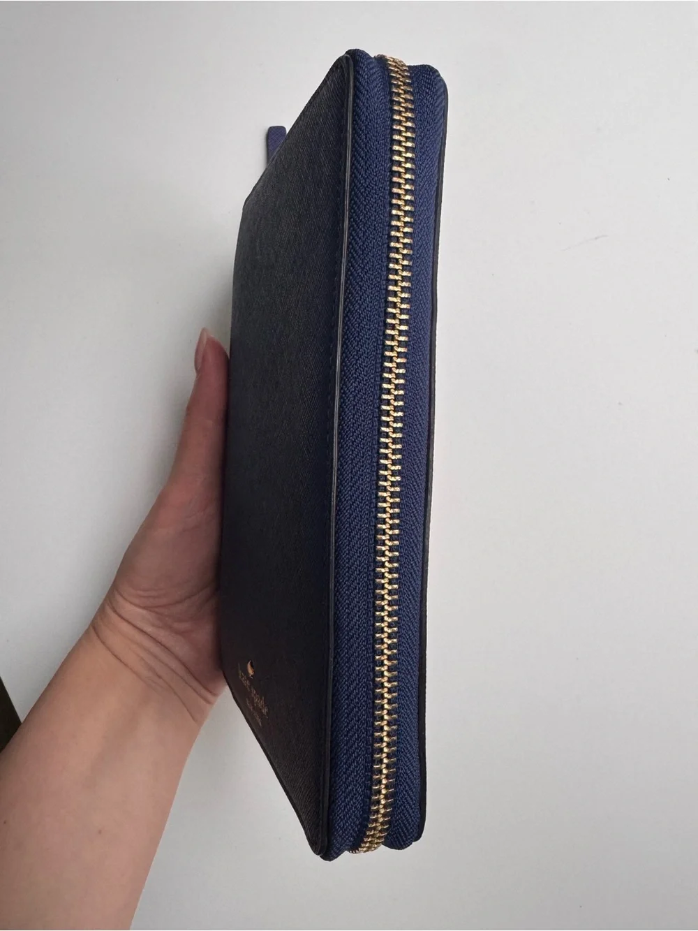 Kate Spade New York Navy Blue Zip Around Planner Wallet